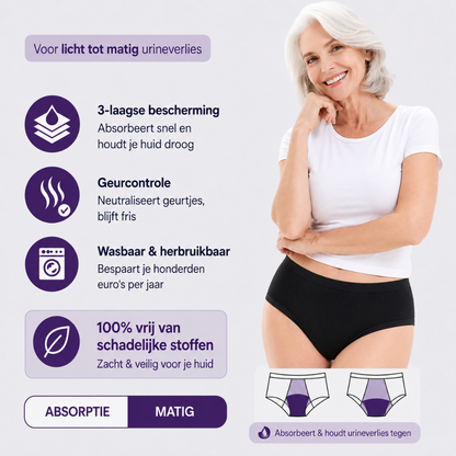 SlipSecure™ | Comfortabel Lekvrij Ondergoed | 3+2 GRATIS